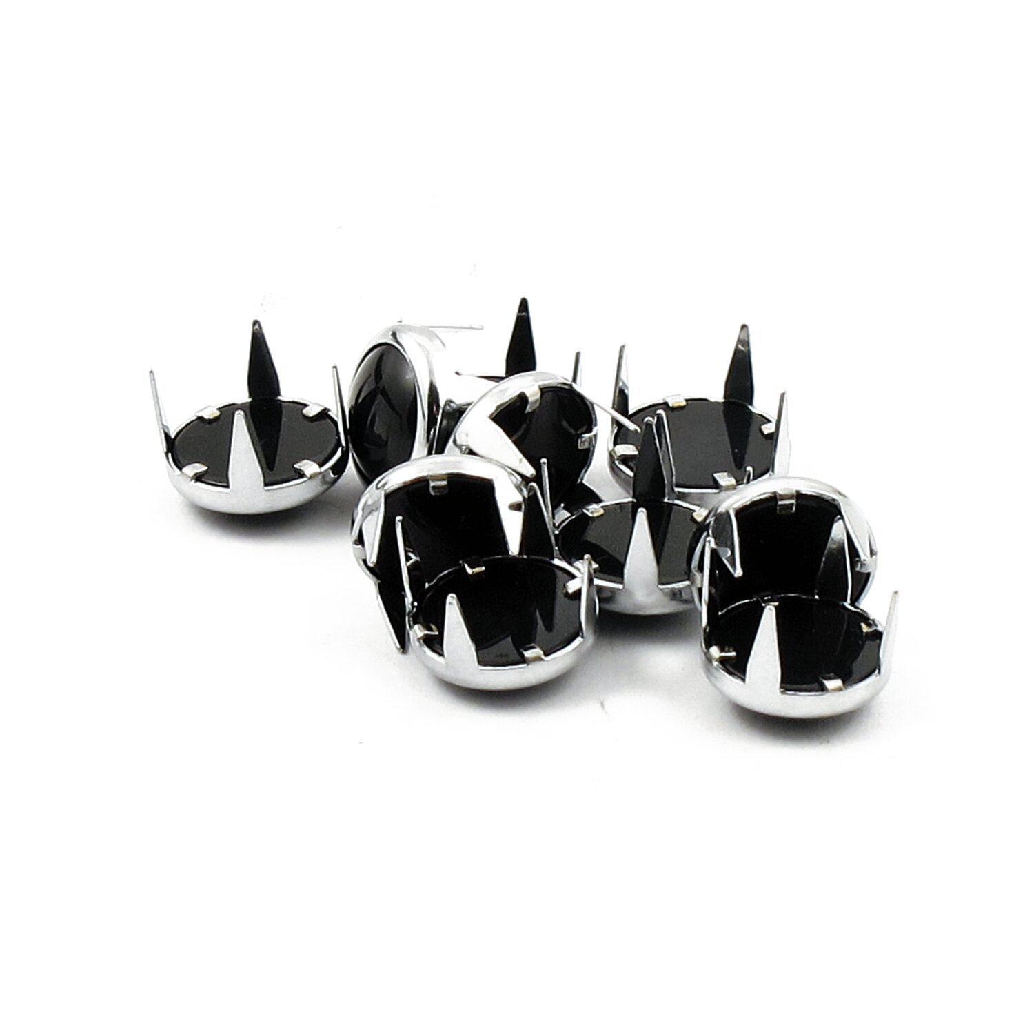 Mustang, decorative studs. Chrome with black pearl, Plain