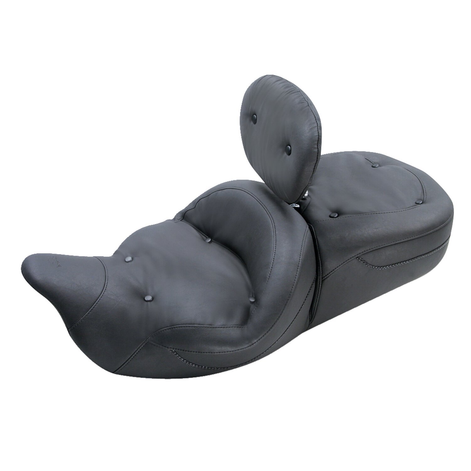 Mustang, Regal Super Touring seat. With rider backrest, Black, Plain