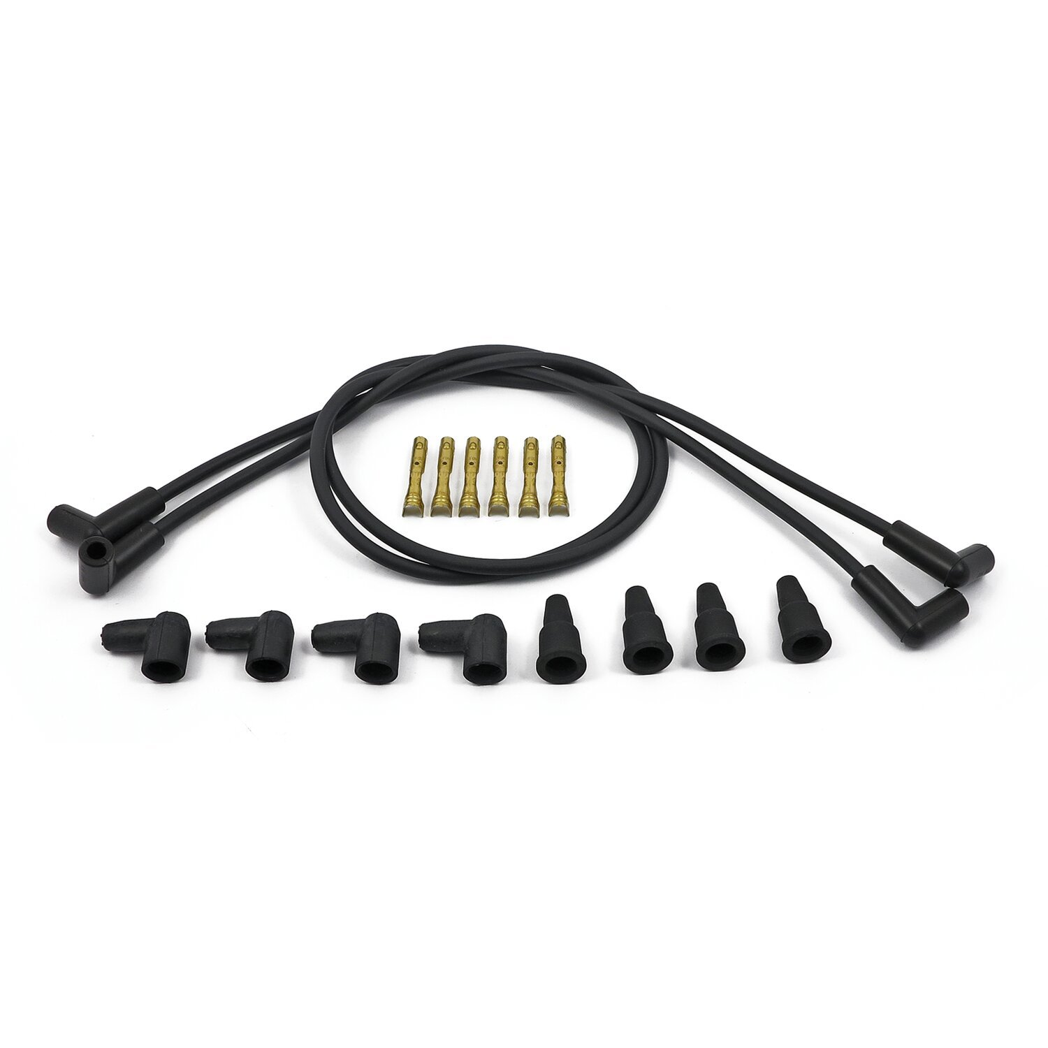 Compu-Fire, 8mm spark plug 4 wire set, universal, Black