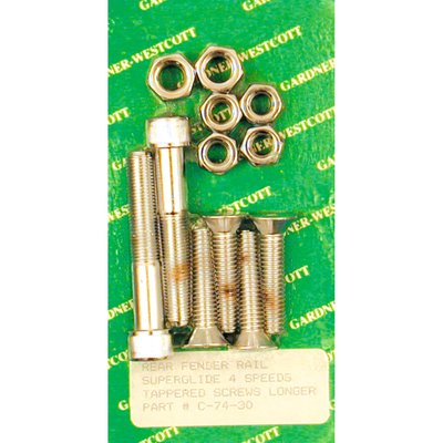 Used to mount fender struts to frame and fender to strut. With counter sunk holes and sissy bar.
