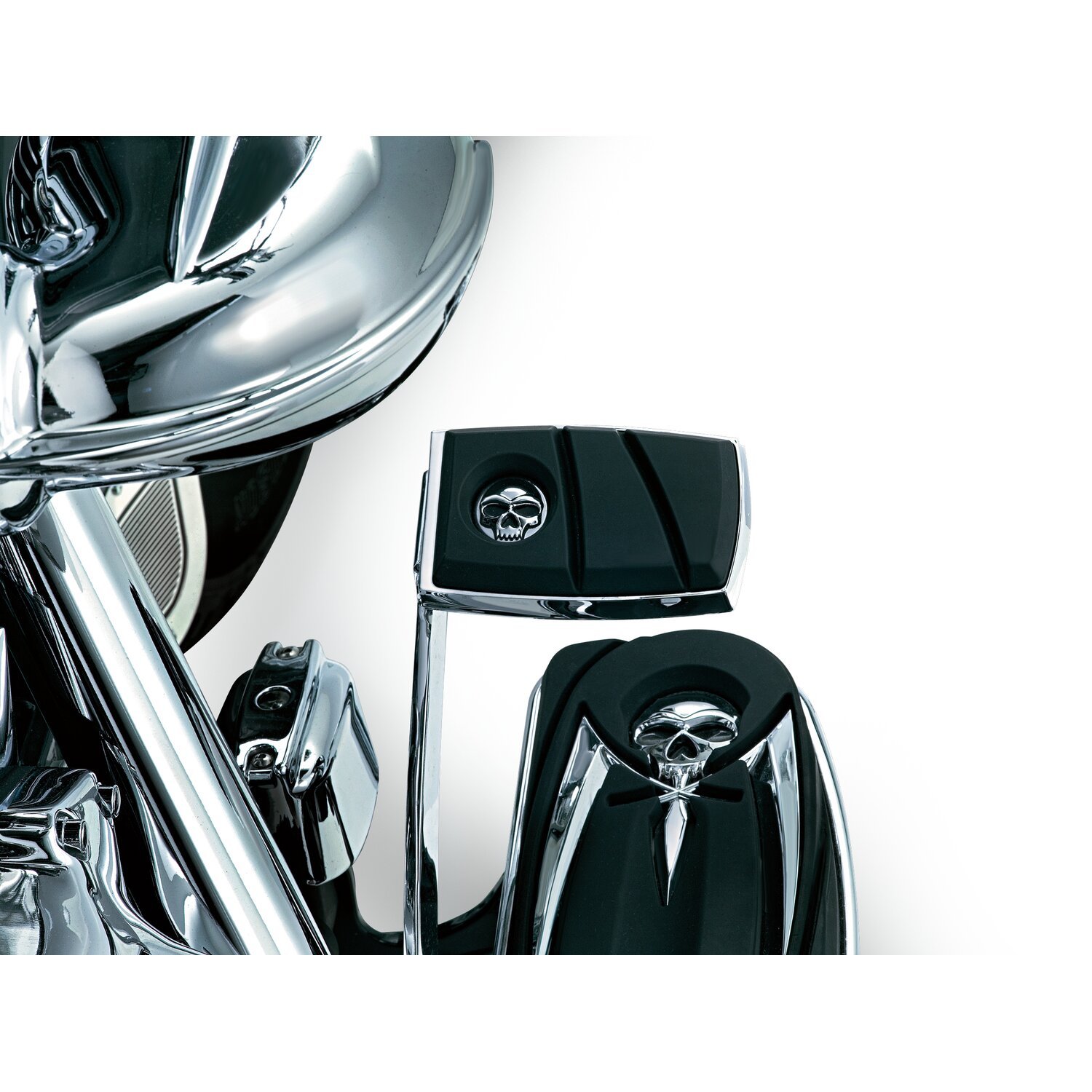 Kuryakyn, Zombie brake pedal pad, Black, Chrome