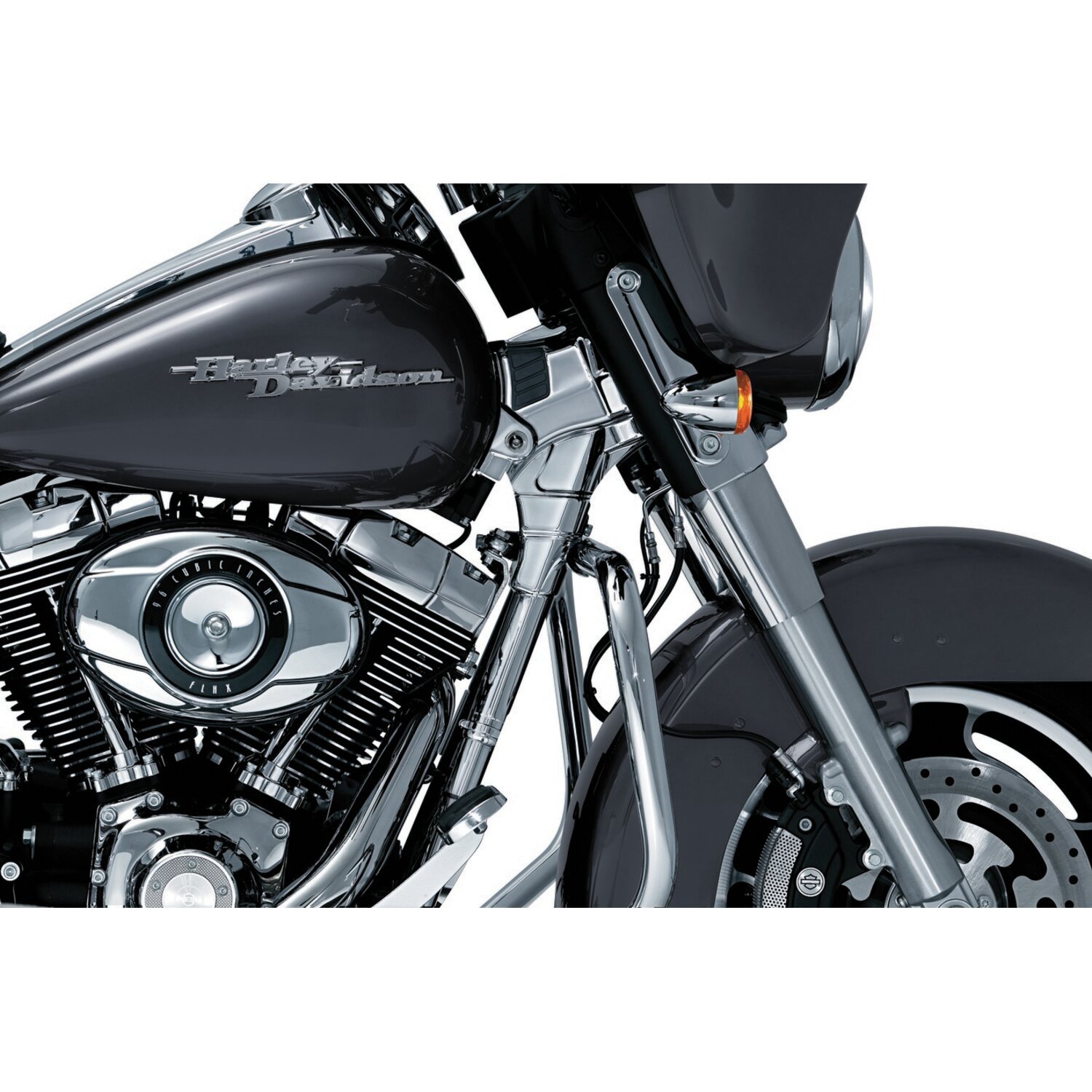 Kuryakyn, Touring deluxe frame neck cover, Unpainted, Chrome