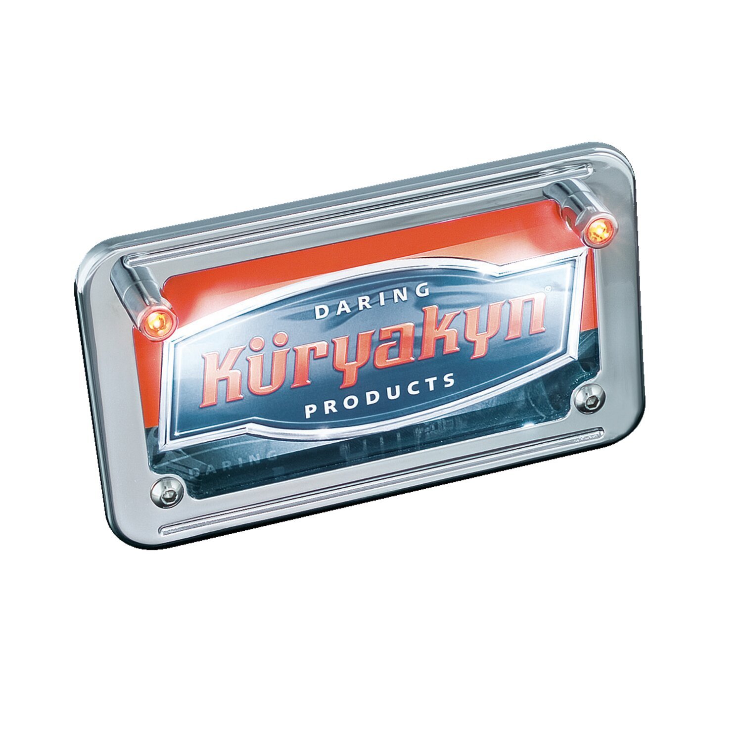 Kuryakyn, LED license plate bolt lights.w/turn signal accent, Red