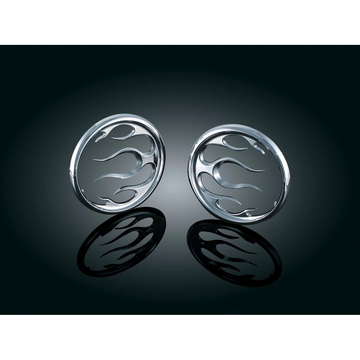Kuryakyn, Speaker grill accents. Flame, Chrome