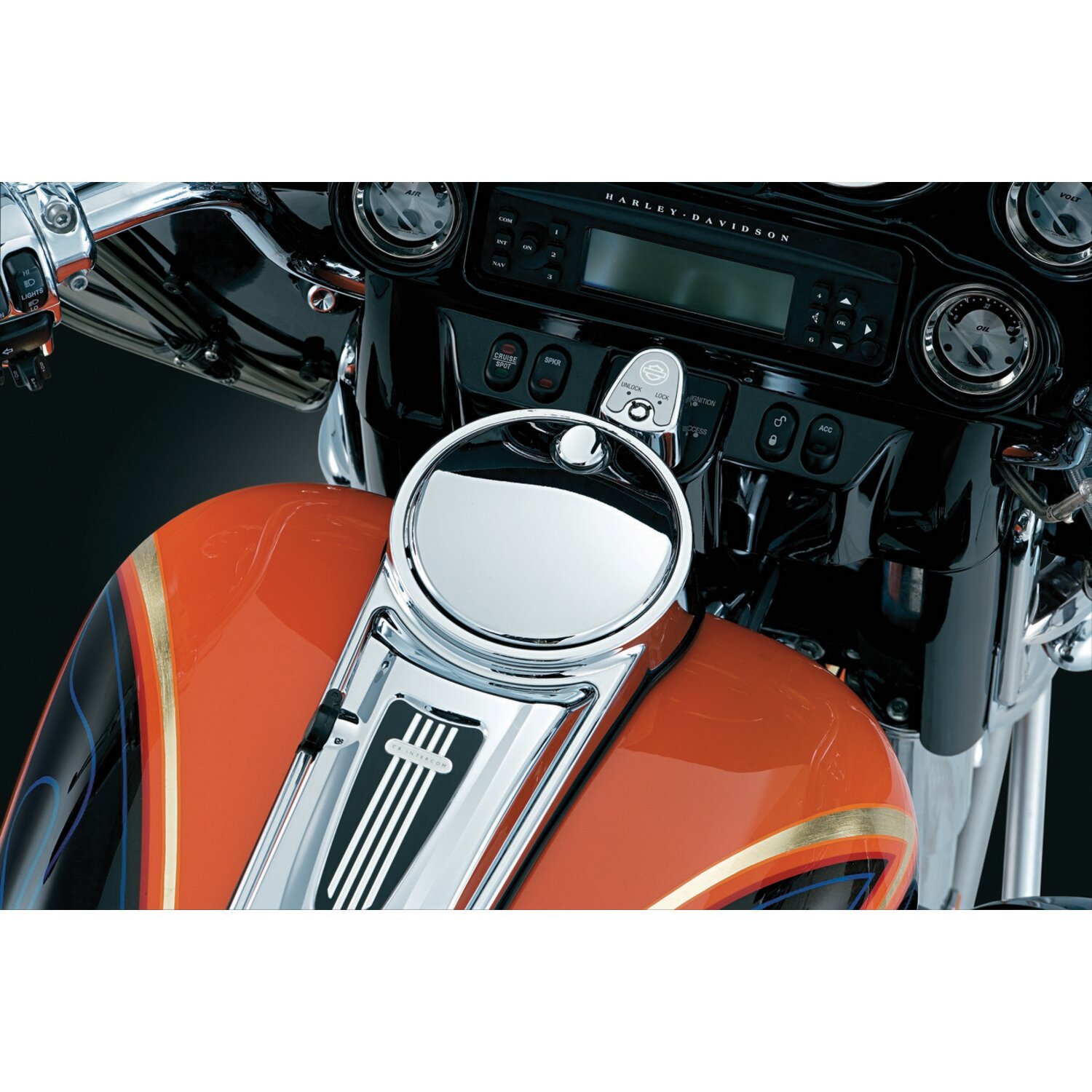 Kuryakyn, Push button fuel door latch, Chrome