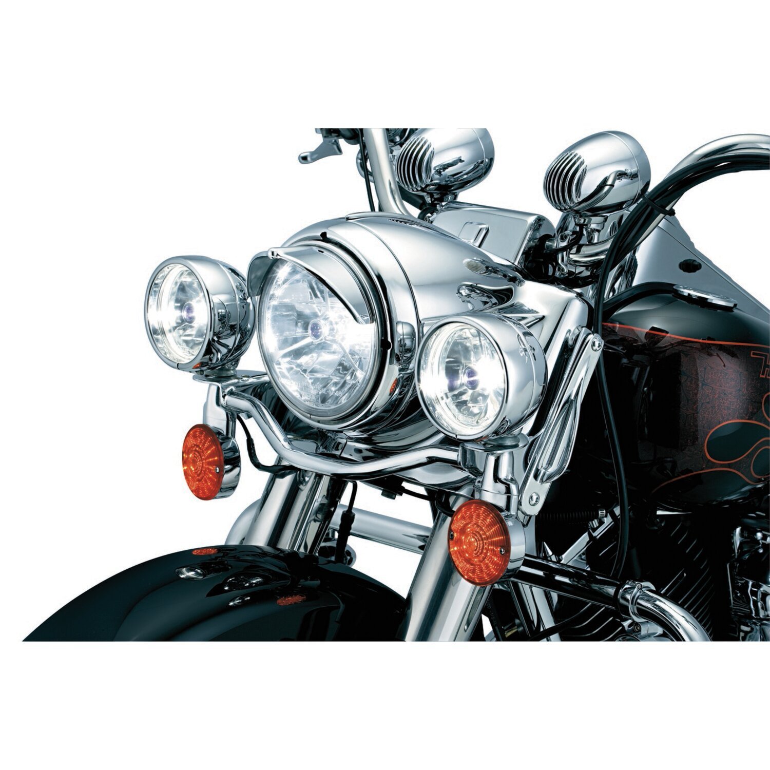 Kuryakyn, 7" headlamp visor, Chrome