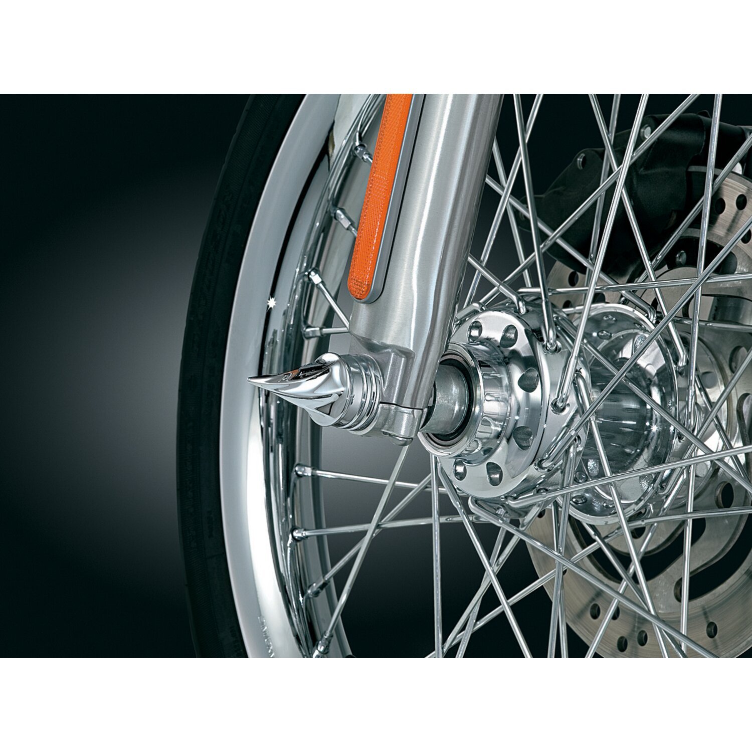 Kuryakyn, Front axle cover set. twisted, Chrome