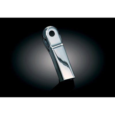 Bolt-on transmission shifter arm cover for instant chrome plated finished look. 