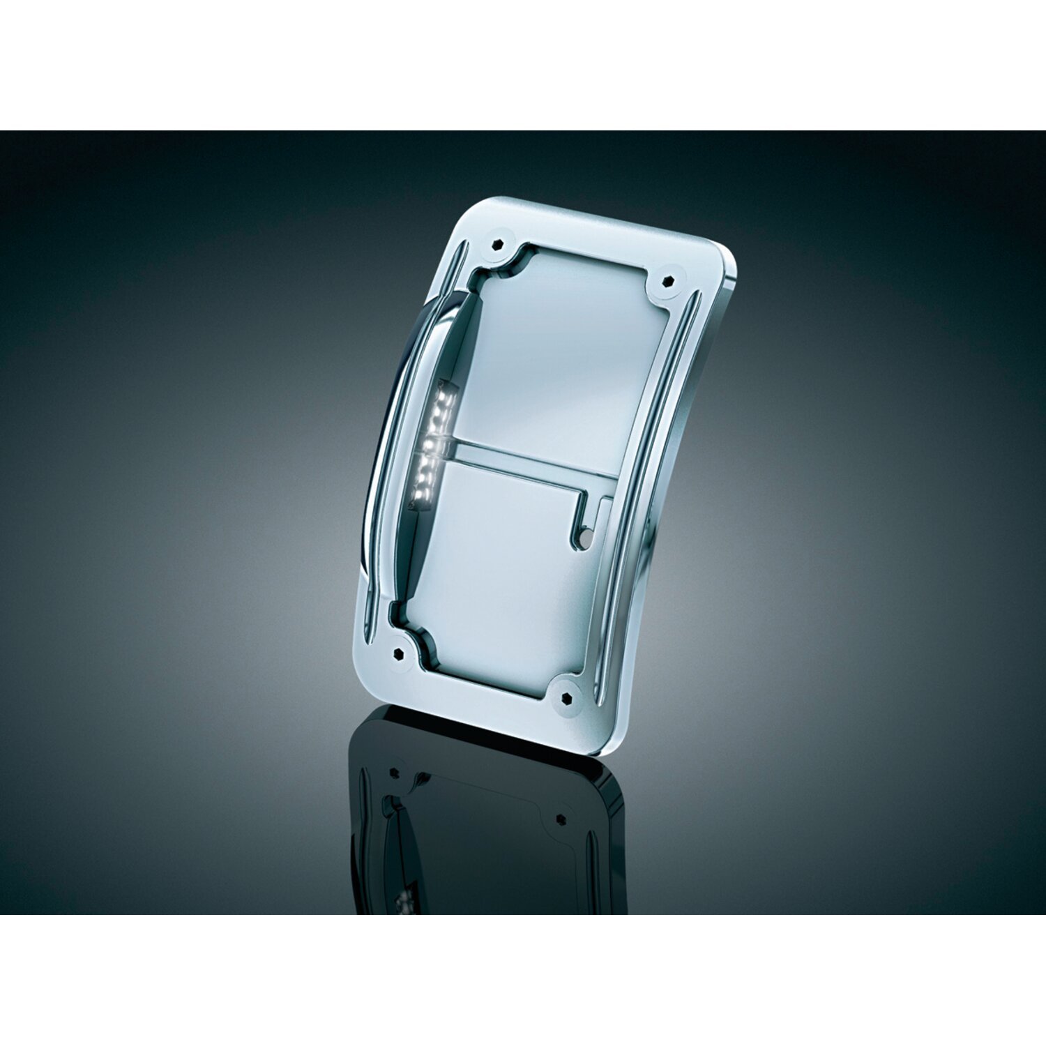 Kuryakyn, Curved license plate holder, vertical, Chrome