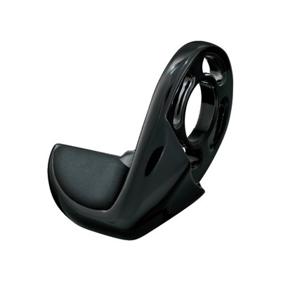 Gloss black. Will fit Kuryakyn ISO-throttle grips. Adjustable paddle under the palm of the throttle hand. Relax the grip on the throttle without the throttle closing. Fits right side but also left side for a symmetrical look.