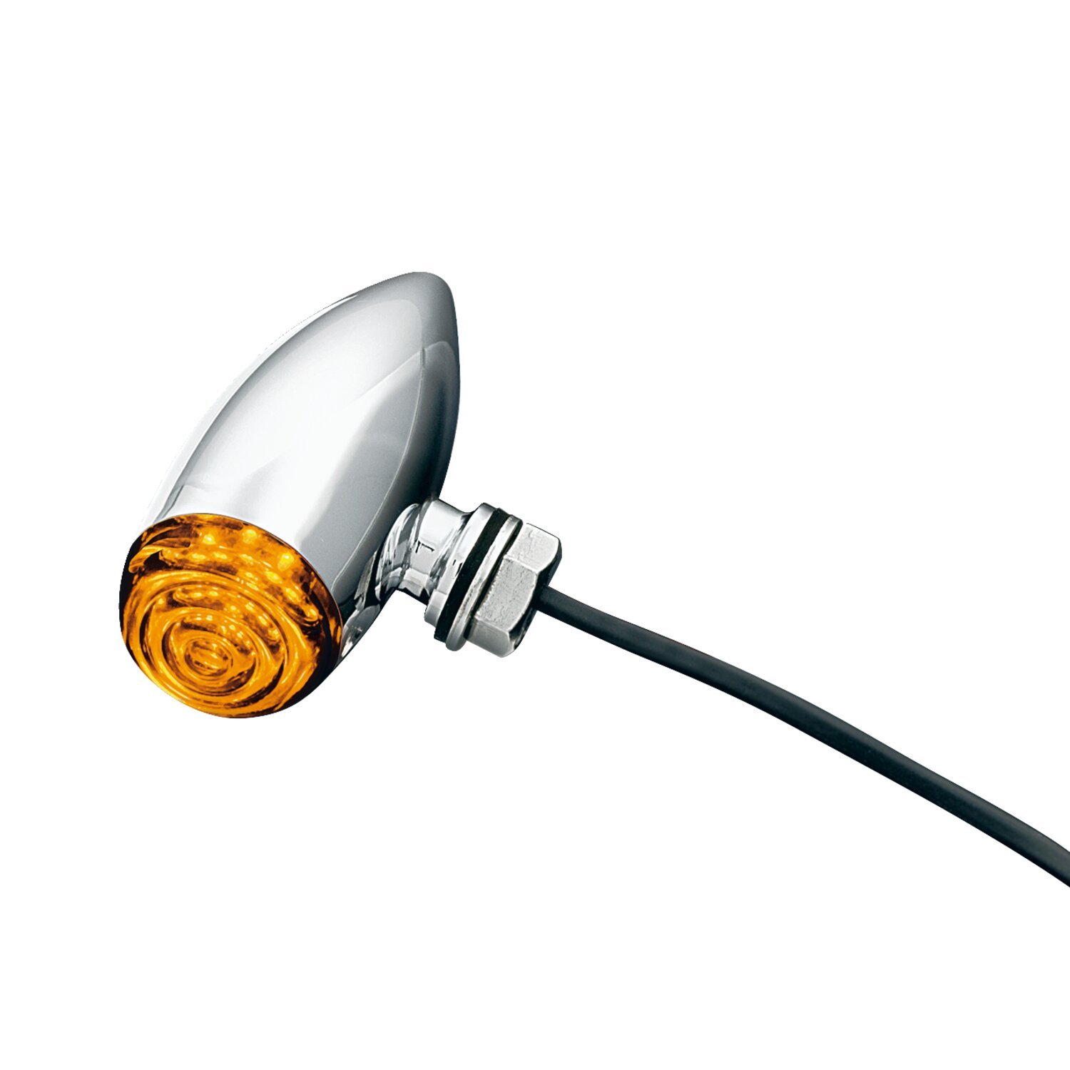 Kuryakyn, Smooth mini bullets, amber, Chrome