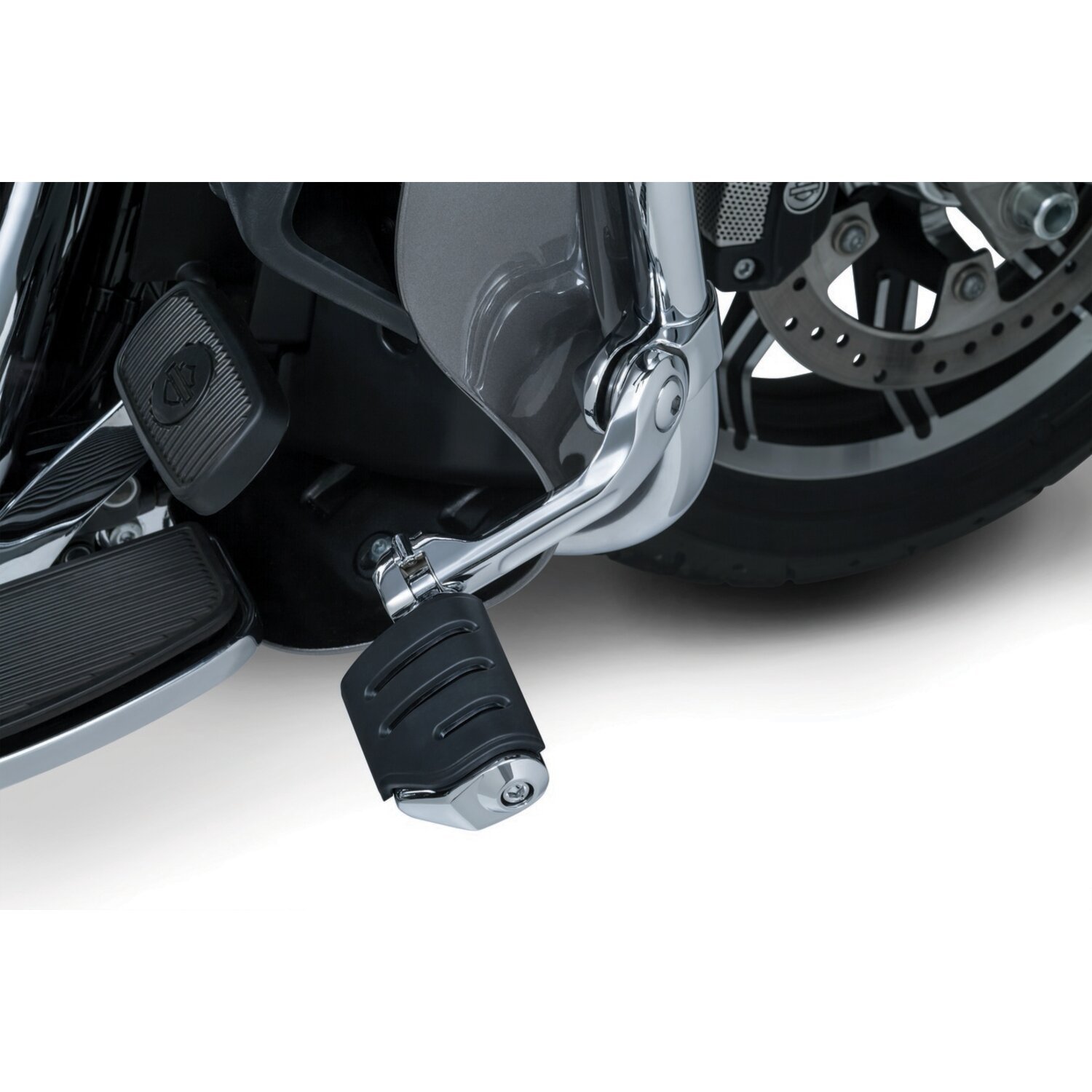 Kuryakyn, Tour-tech cruise mounts with trident pegs, Silver, Chrome