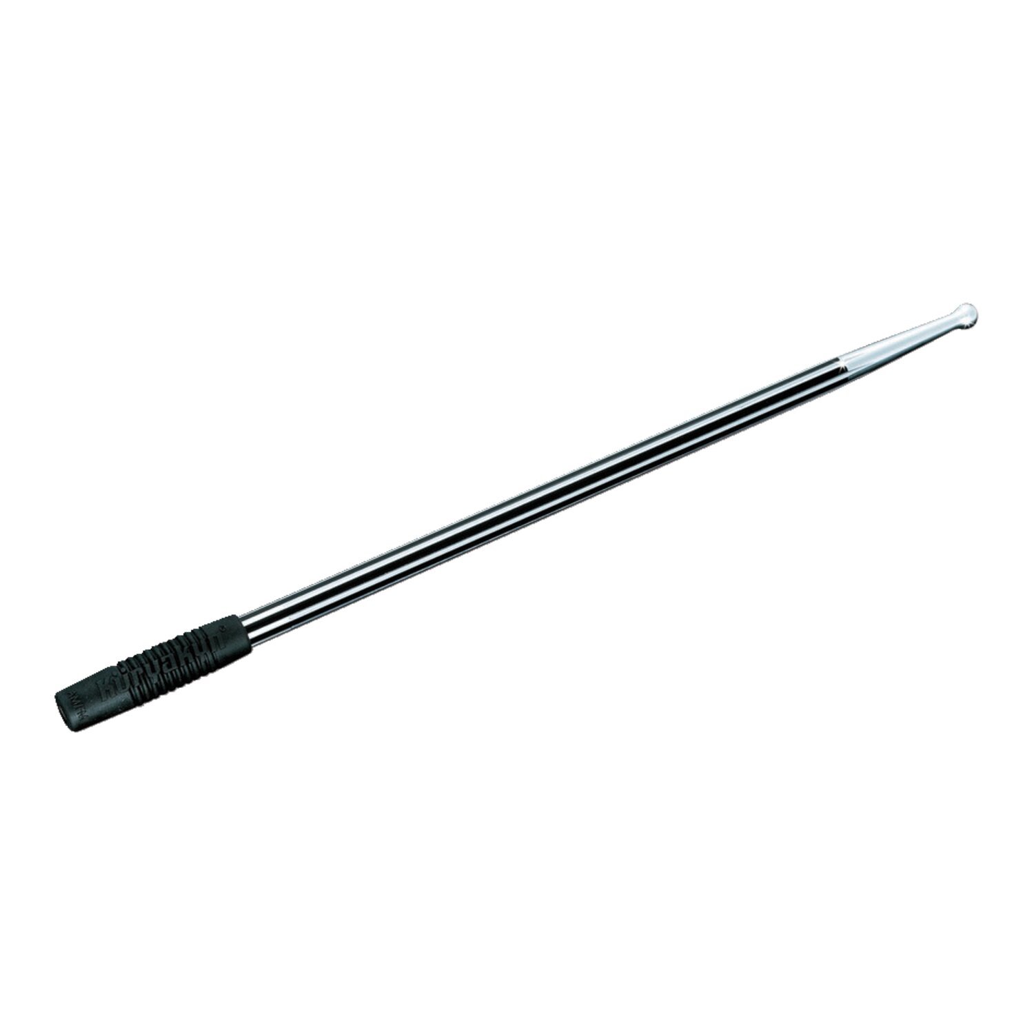 Kuryakyn, Billet antenna, round/grooved. Black & raw alu