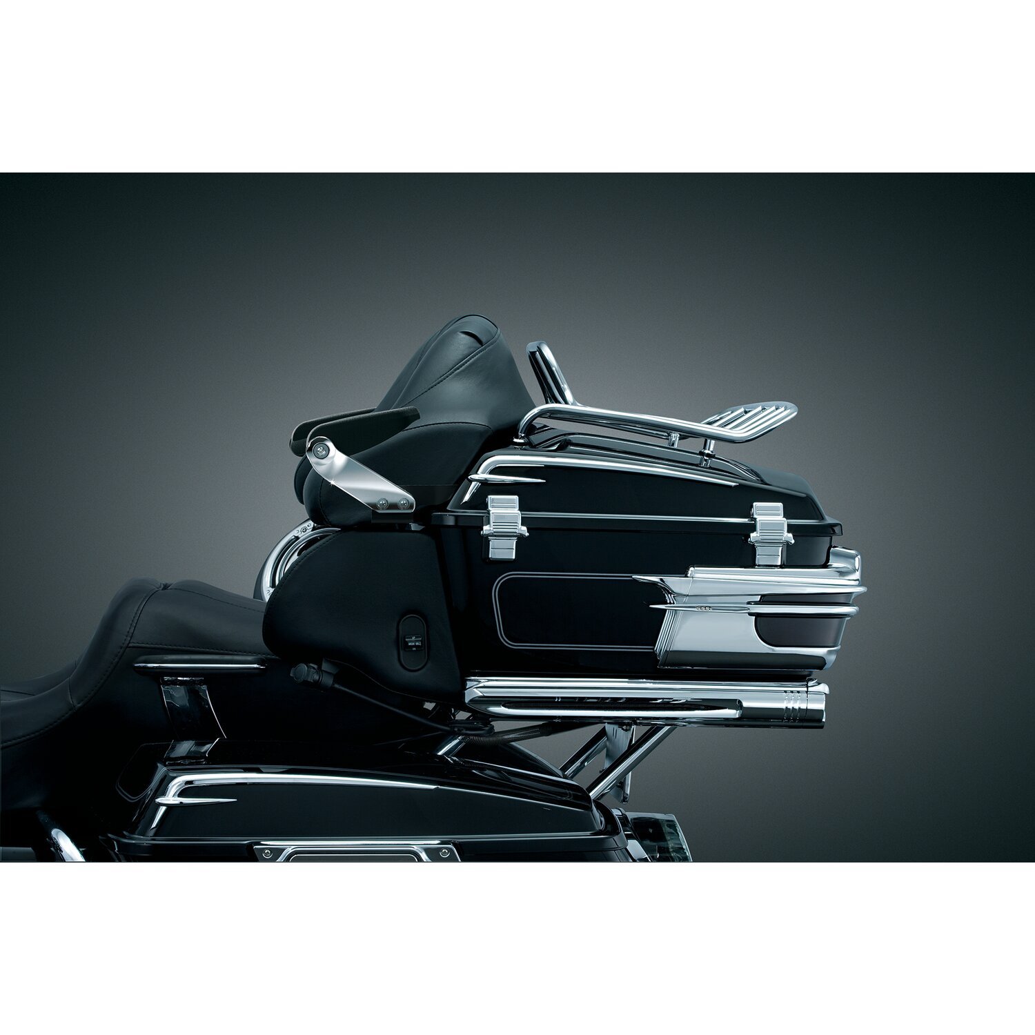 Kuryakyn, Stealth passenger arm rest kit, Black, Plain