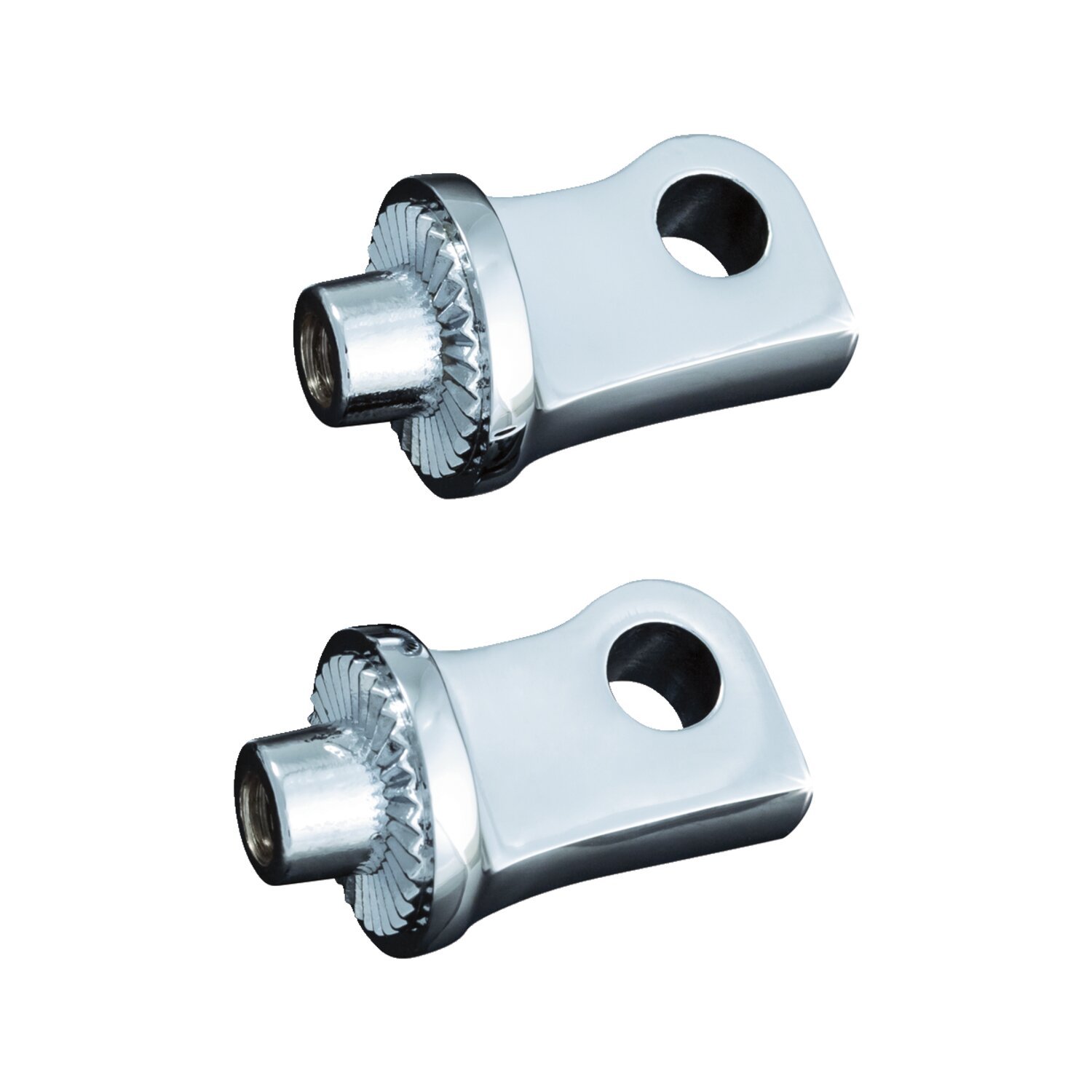 Kuryakyn, Foot peg adapters. splined, Silver, Chrome