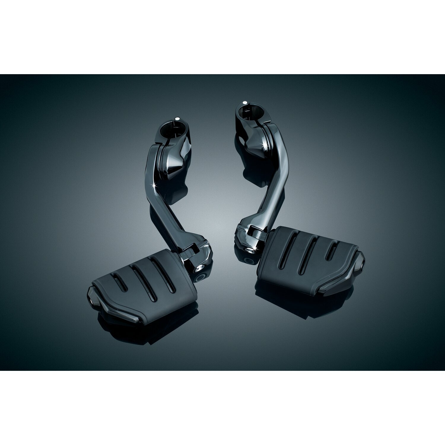 Kuryakyn, Tour-tech cruise mounts with trident pegs, Black, Gloss