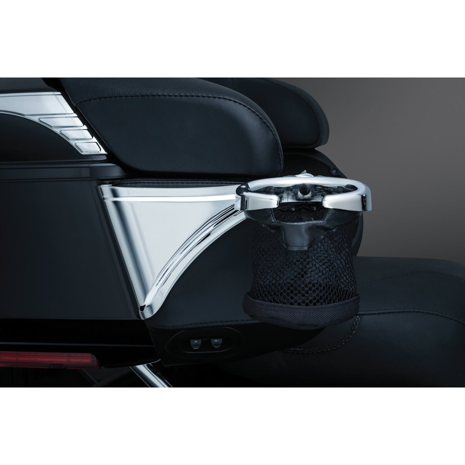 Kuryakyn, Passenger drink holder, Silver, Chrome