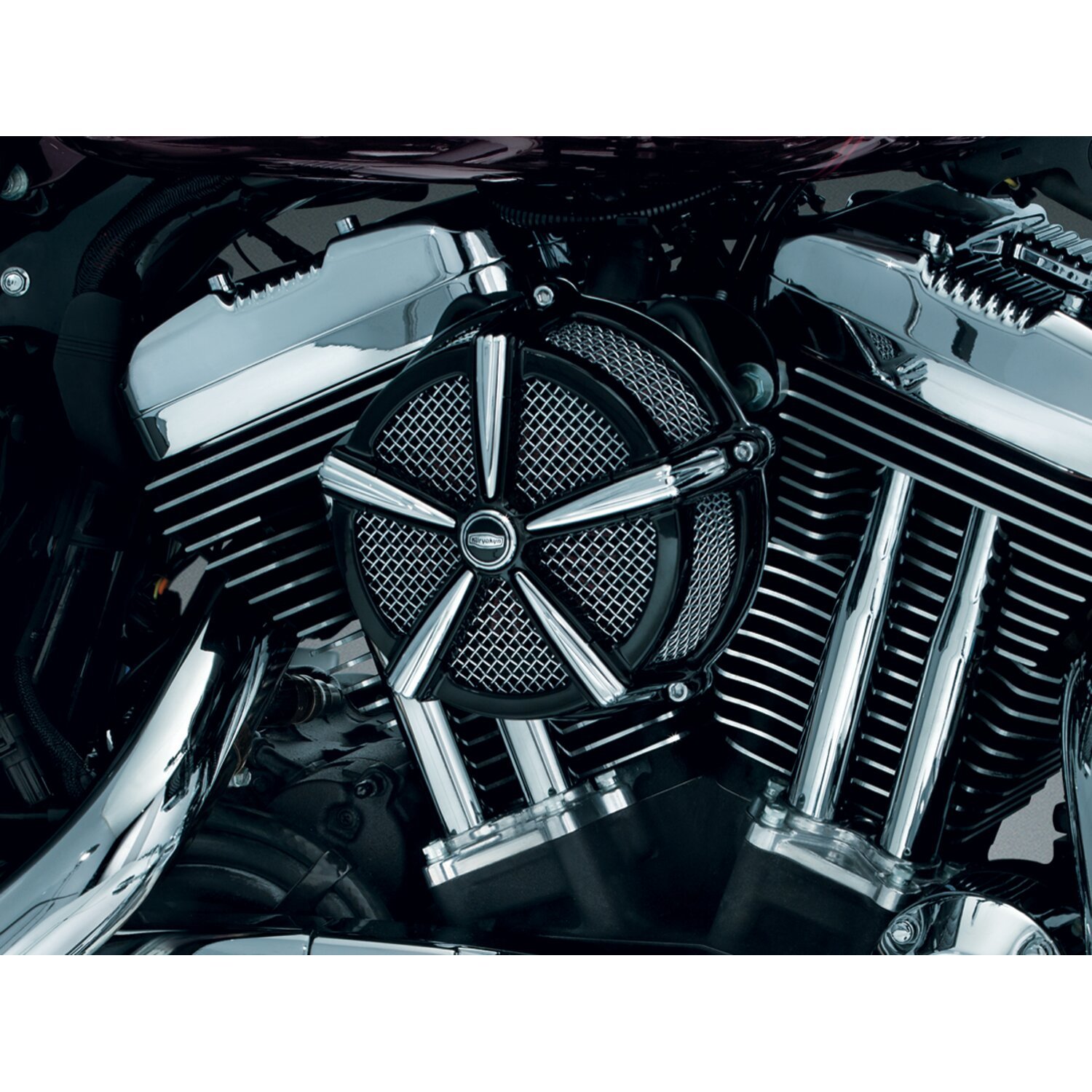Kuryakyn, Hi-Five Mach 2 air cleaner kit, Black, Chrome