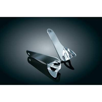 Attaches to the side of your front fork and provides a good solid mounting point for tie-down straps, bungee cords etc. The bike's good looks will not be compromised.