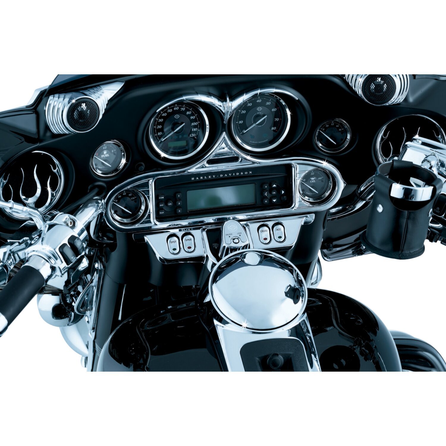 Kuryakyn, Speedo & tach brow, Chrome