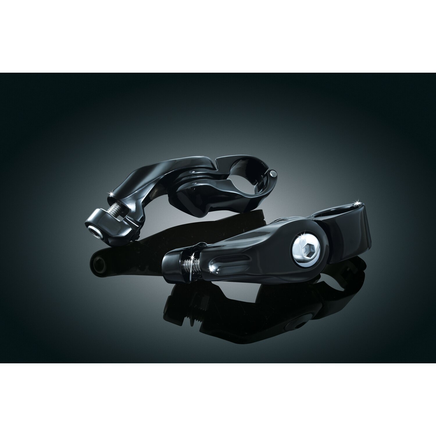 Kuryakyn, Tour-tech cruise peg mounts. short, Black, Gloss