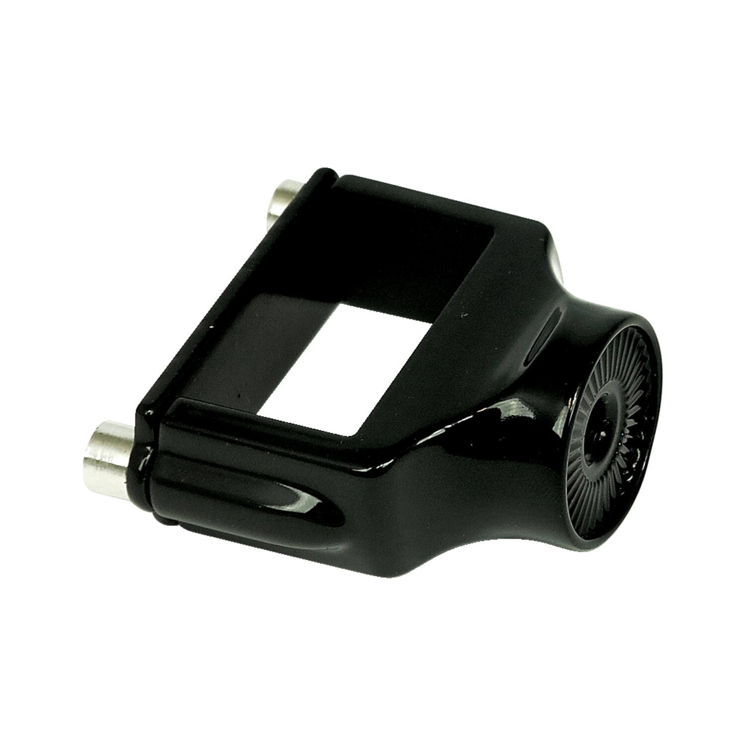 Kuryakyn, Side mount license plate clamp, Black, Gloss