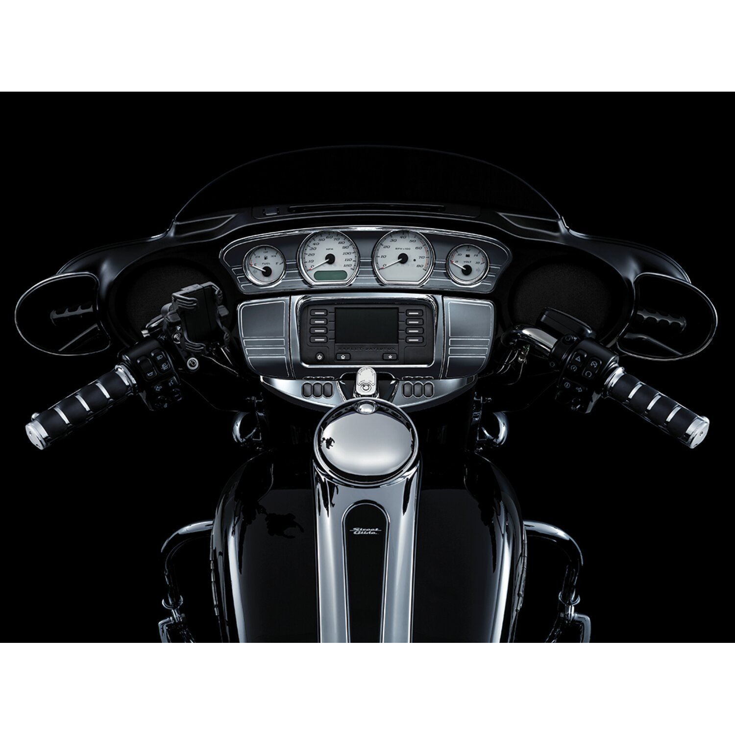 Kuryakyn, TrI-line gauge trim, Silver, Chrome