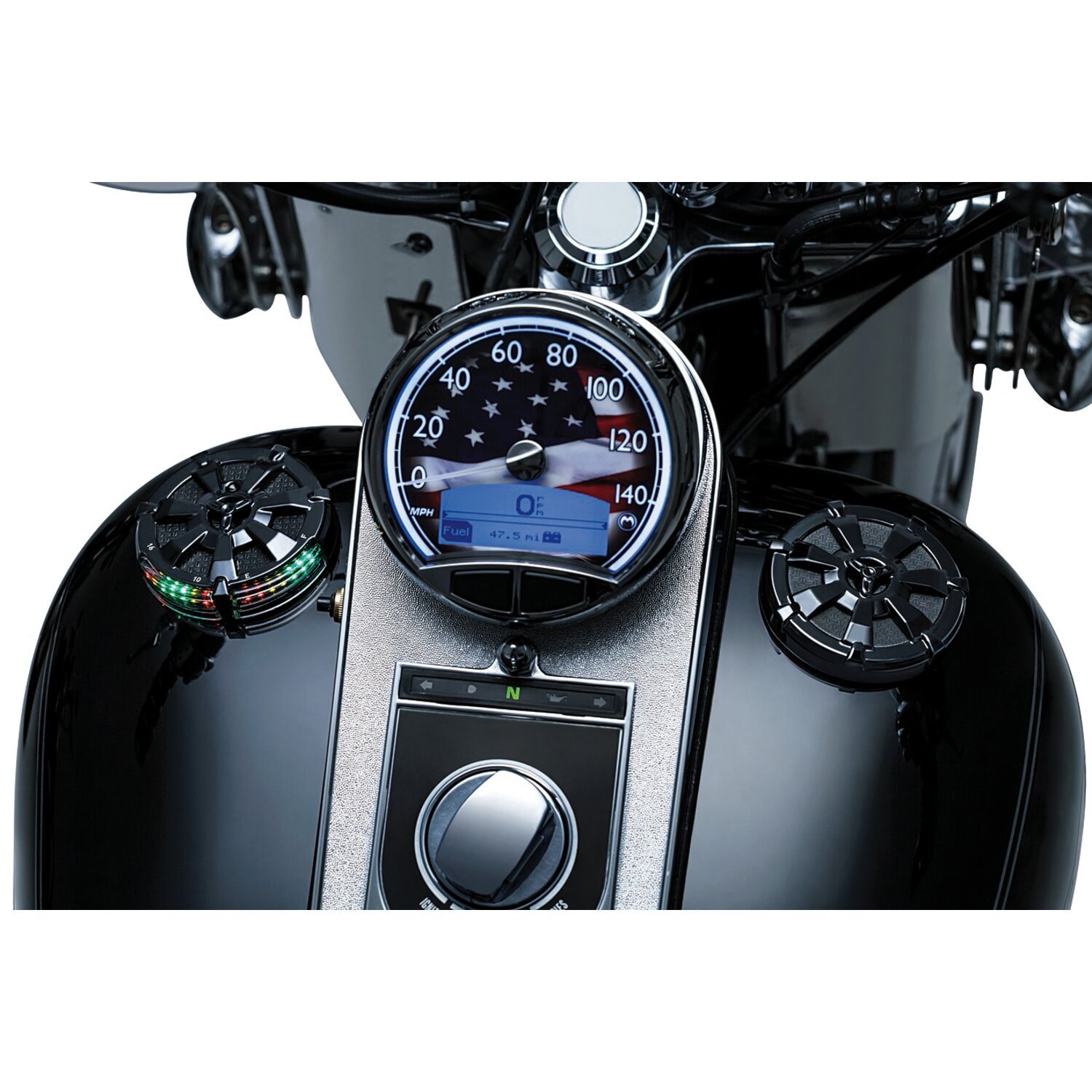 Kuryakyn, Alley Cat LED fuel & battery gauge, Black