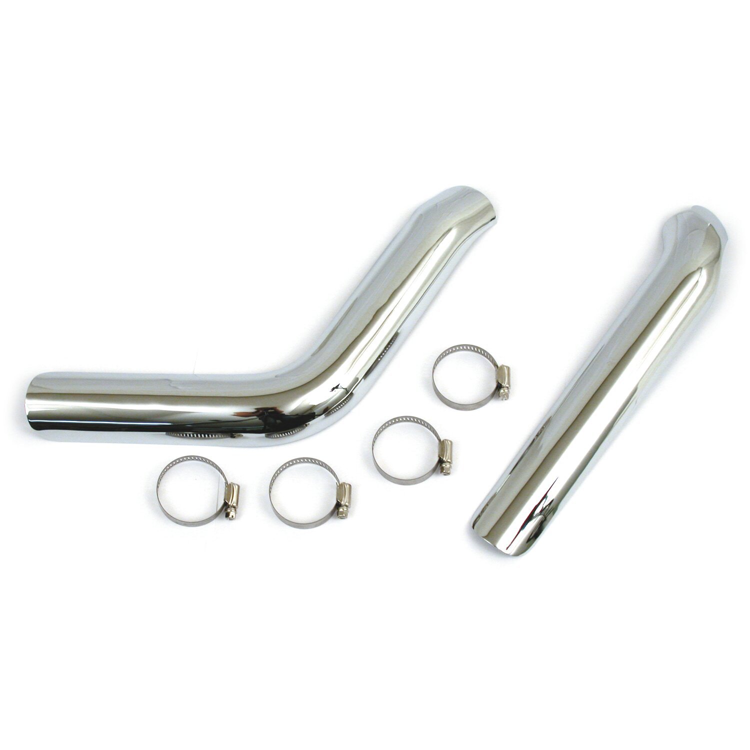 Big Twin plain heat shield set, Chrome