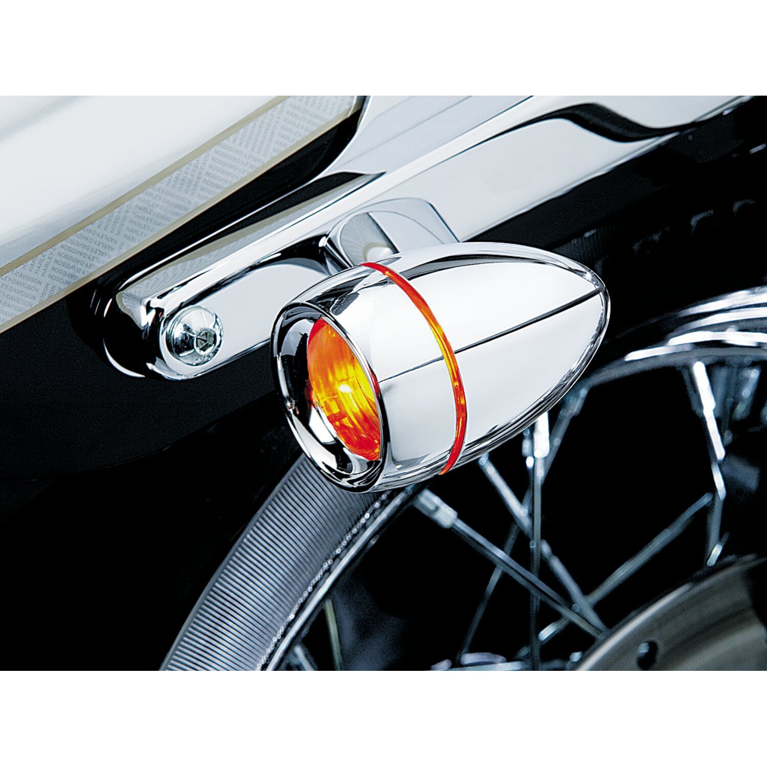 Kuryakyn, Turn signal recessed trim rings & lens kit, Yellow, Chrome