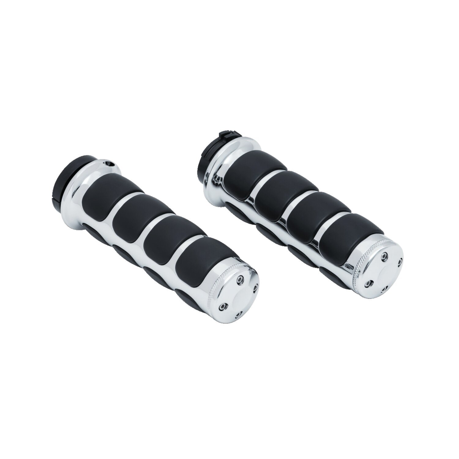 Kuryakyn, ISO grips, Black, Chrome
