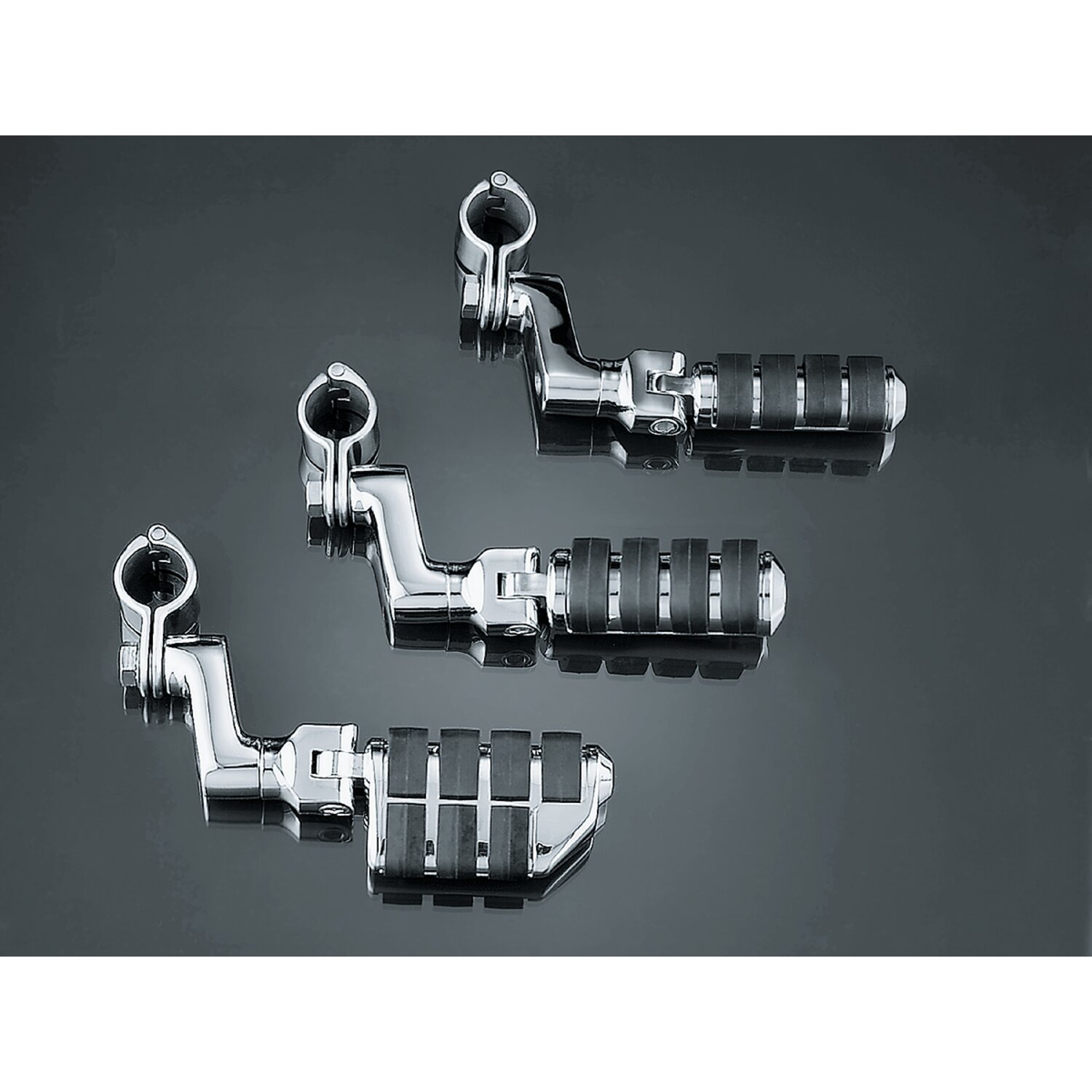 Kuryakyn, Offset highway pegs, large ISO-pegs, Silver, Chrome