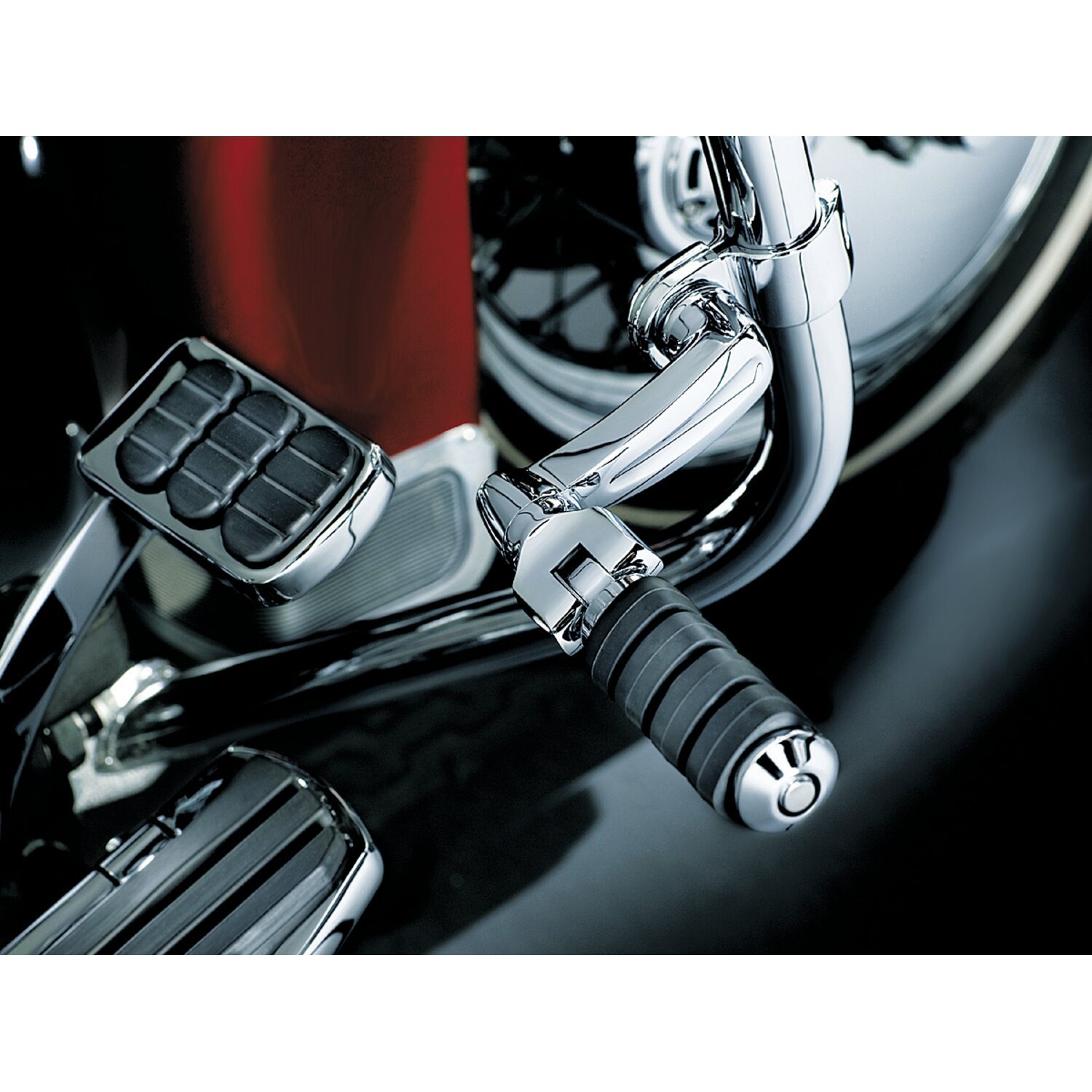 Kuryakyn, Extended footpeg offset mount kit, Silver, Chrome