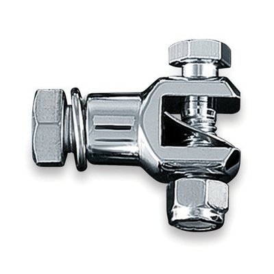 With 1/2"-20 threaded mount bolt. 
Takes all traditional H-D male mount foot pegs. 