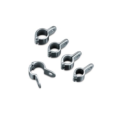 The clamps have a 1/2" hole for clamp bolt/clevis mount, stainless steel construction for superior strength, and hinged construction for fast, simple installation. 
No more stripped bolt heads common of 3-piece designs.