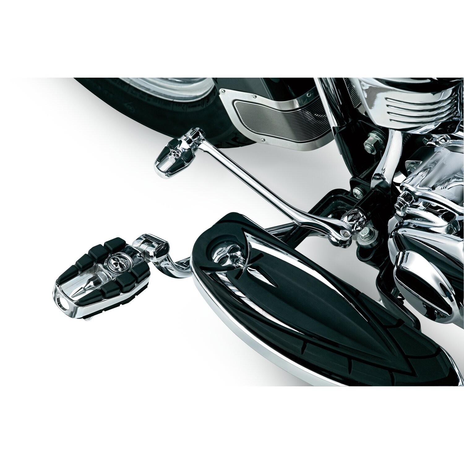 Kuryakyn, Zombie foot pegs, Black, Chrome