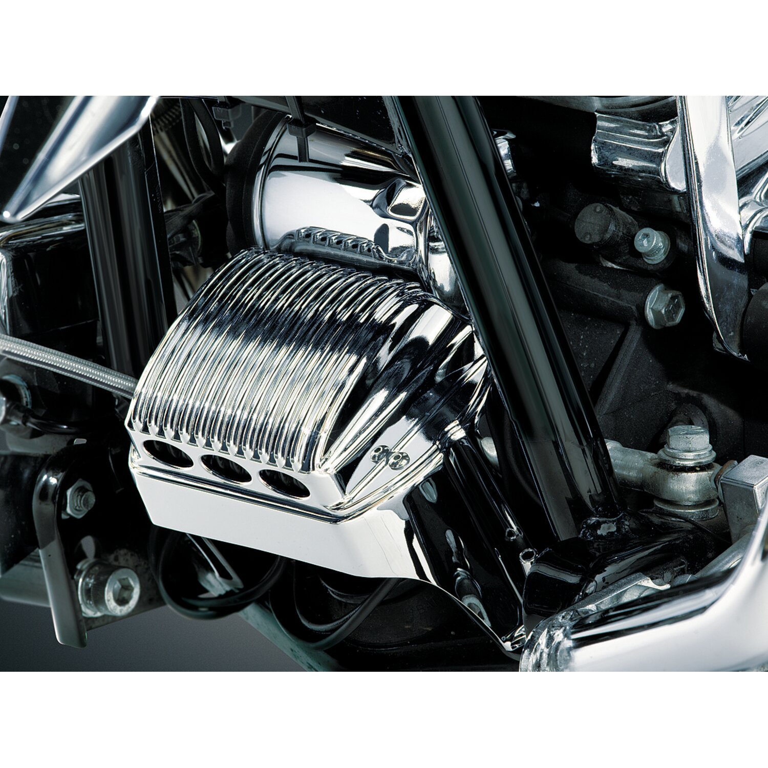Kuryakyn, Touring voltage regulator/rectifier cover, Silver, Chrome
