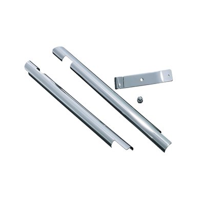 Chrome plated steel covers. Fits the frame's front down tubes.