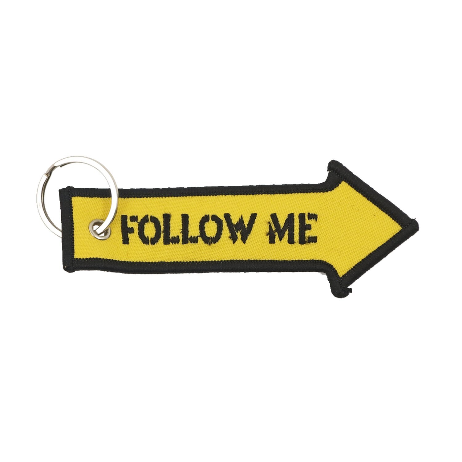 Key ring Follow me, yellow, Black