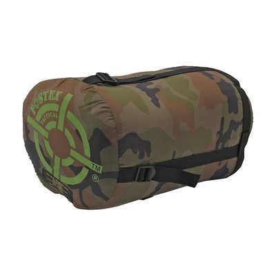 230 x 80 x 55 cm, nylon shell, polycotton filling, 2005 grams, with compression bag