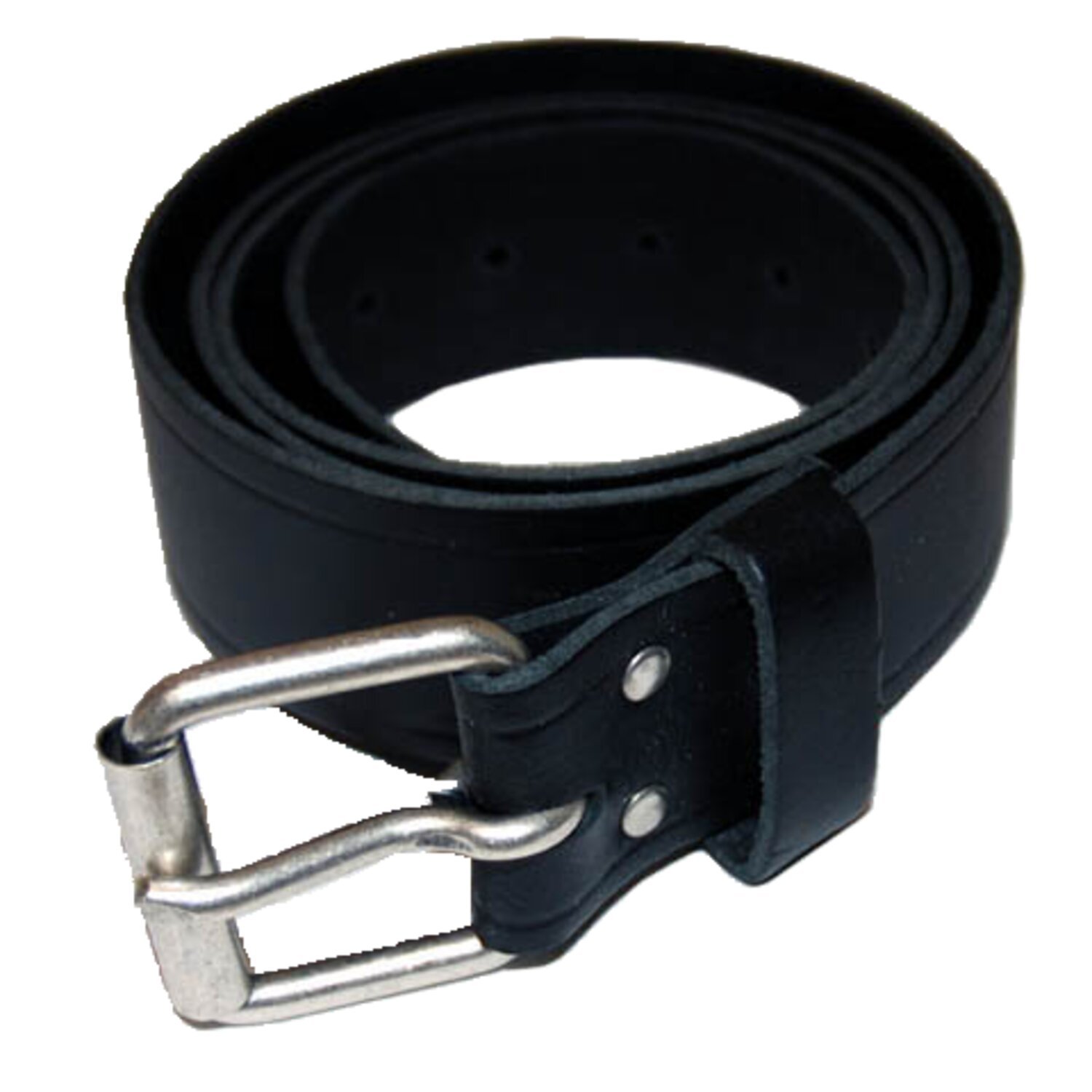Leather belt with buckle
