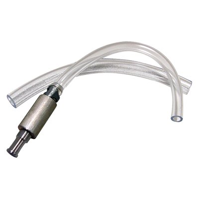 With one-way valve; Tool makes brake bleeding a one-person job