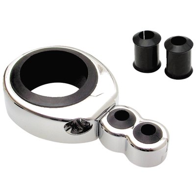 Chrome, dual swivel 1" & 1-1/8"