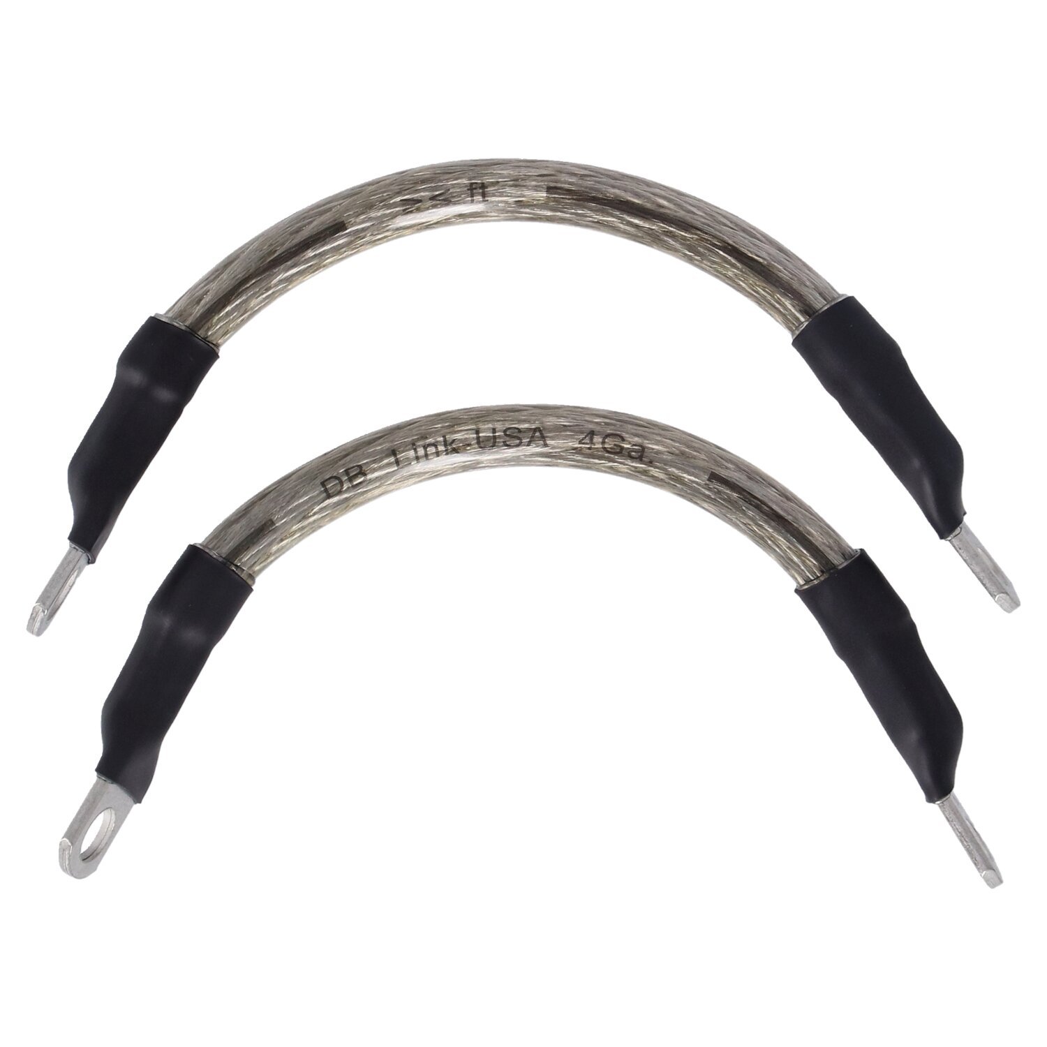 NAMZ, battery cable set. Clear. 6 inch (15cm, storm grey black tracker White