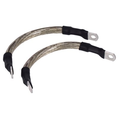 '- With a translucent (see-through) clear protective cover 
- 4 gauge (5.19mm diameter) wire with more than 1550 strands of individual wires making it very flexible 
- Lugs are silver tinned and come with 1/4" (6.4mm) and 5/16" (7.9mm) holes