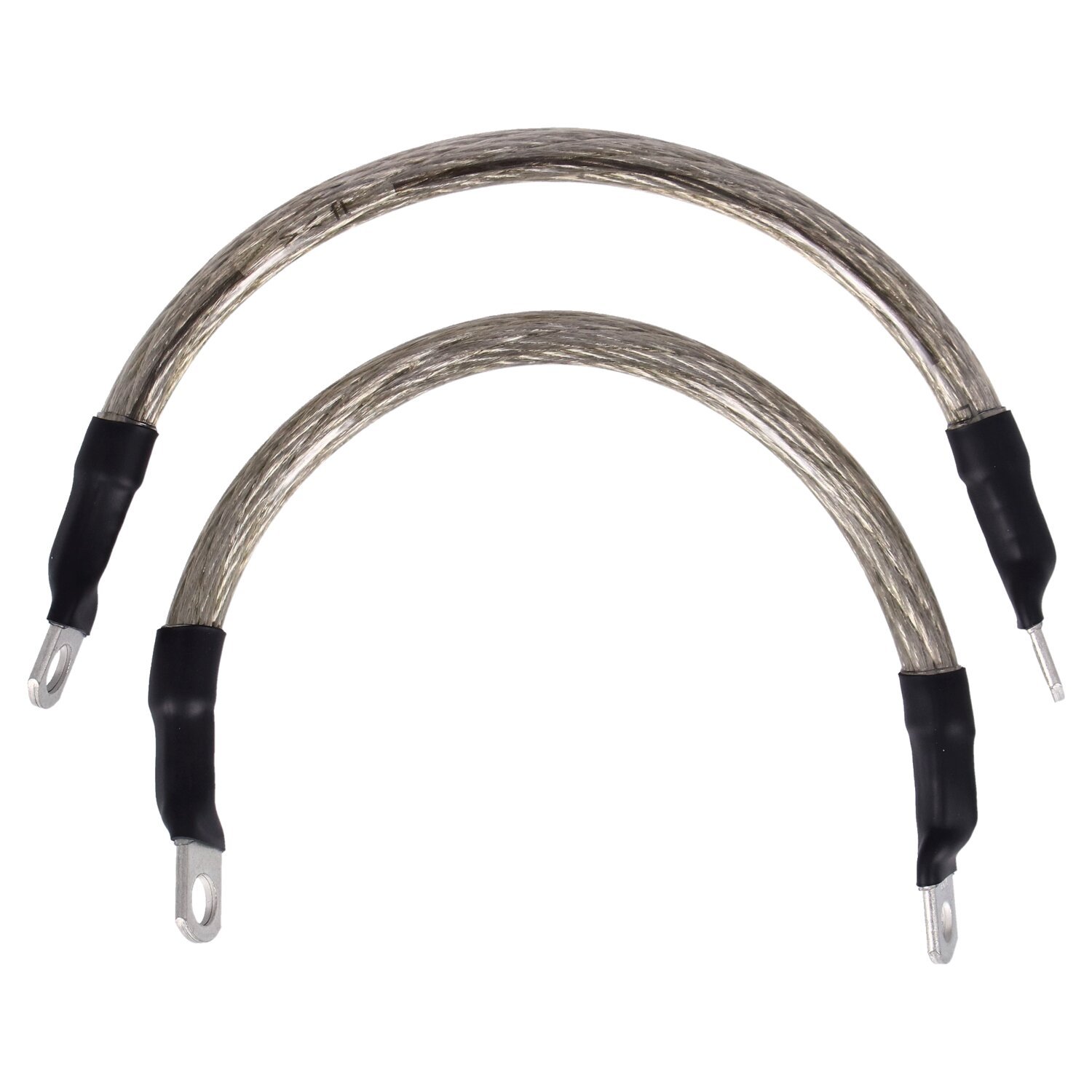 NAMZ, battery cable set. Clear. 9 inch (22.5cm, storm grey black tracker White