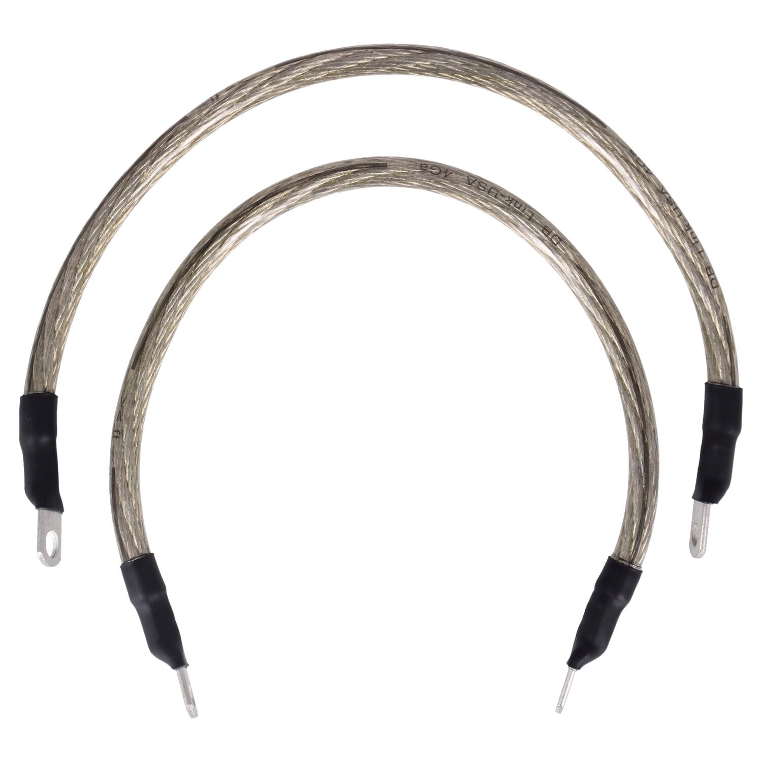 NAMZ, battery cable set. Clear. 15 inch (38cm, storm grey black tracker White