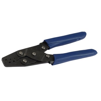 Universal 'U' barrel crimp tool. Used to crimp the terminal pins of the AMP, Deutsch, Molex and Delphi connectors in combination with 20-gauge (0.81mm diameter) to 14-gauge (8.25mm diameter) wire.