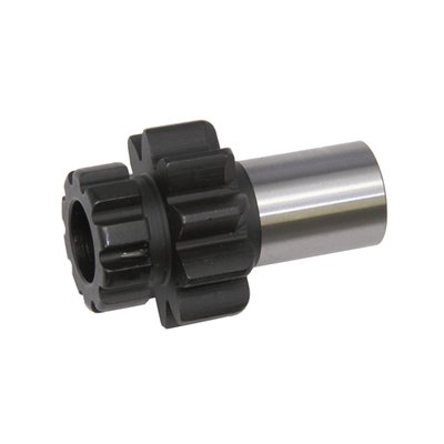 10 tooth. Compatible with Evolution Industries 84 tooth 'Easystart' starter ring gears & conversion kits only. Heat treated aircraft quality steel with a black oxide finish.