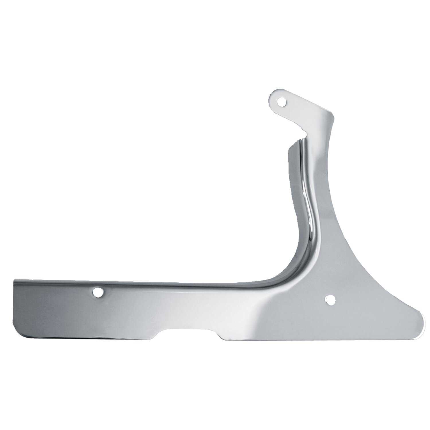 Lower rear belt guard. Louvered, Silver, Chrome